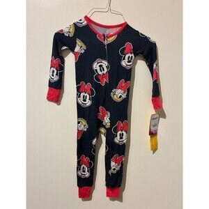 NWT Disney Minnie Mouse One-Piece Viscose Pajama Coverall - 2T
